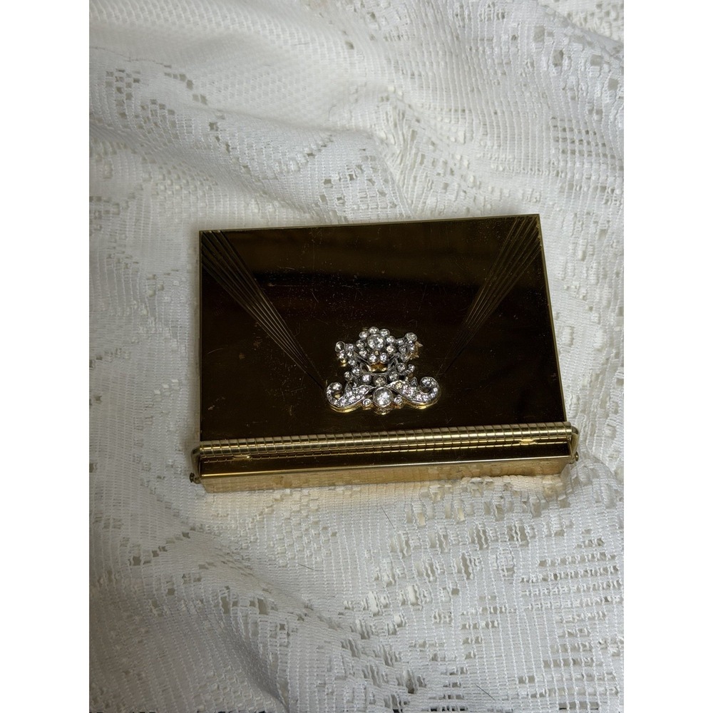 Volupte Carryall Swinglok Rhinestone Vanity Compact Comb Lipstick 1950s